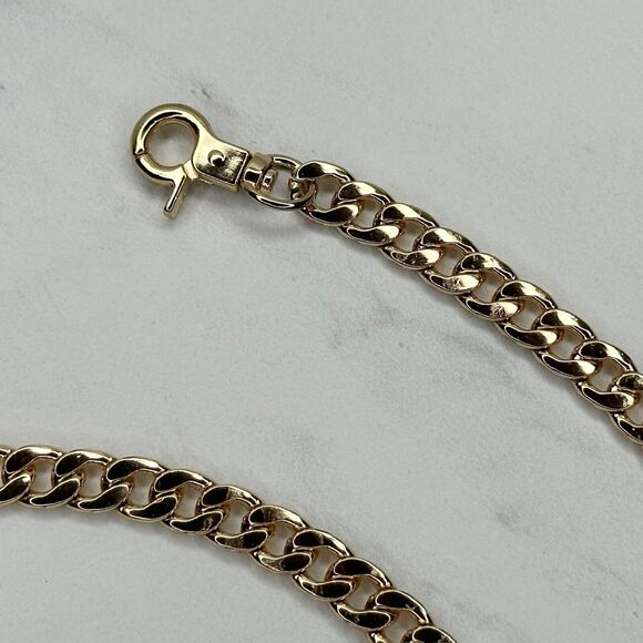 Gold Tone Flat Chain Link Purse Handbag Replacement Strap 47" ✨ - Picture 2 of 12